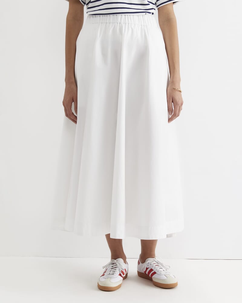 Elina Cotton Maxi Skirt in WHITE