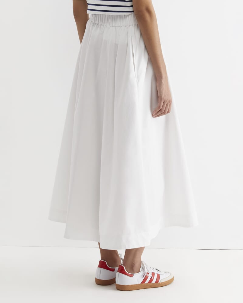 Elina Cotton Maxi Skirt in WHITE