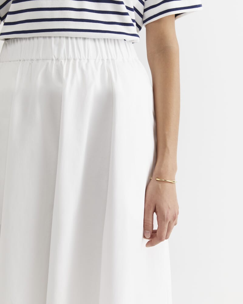 Elina Cotton Maxi Skirt in WHITE