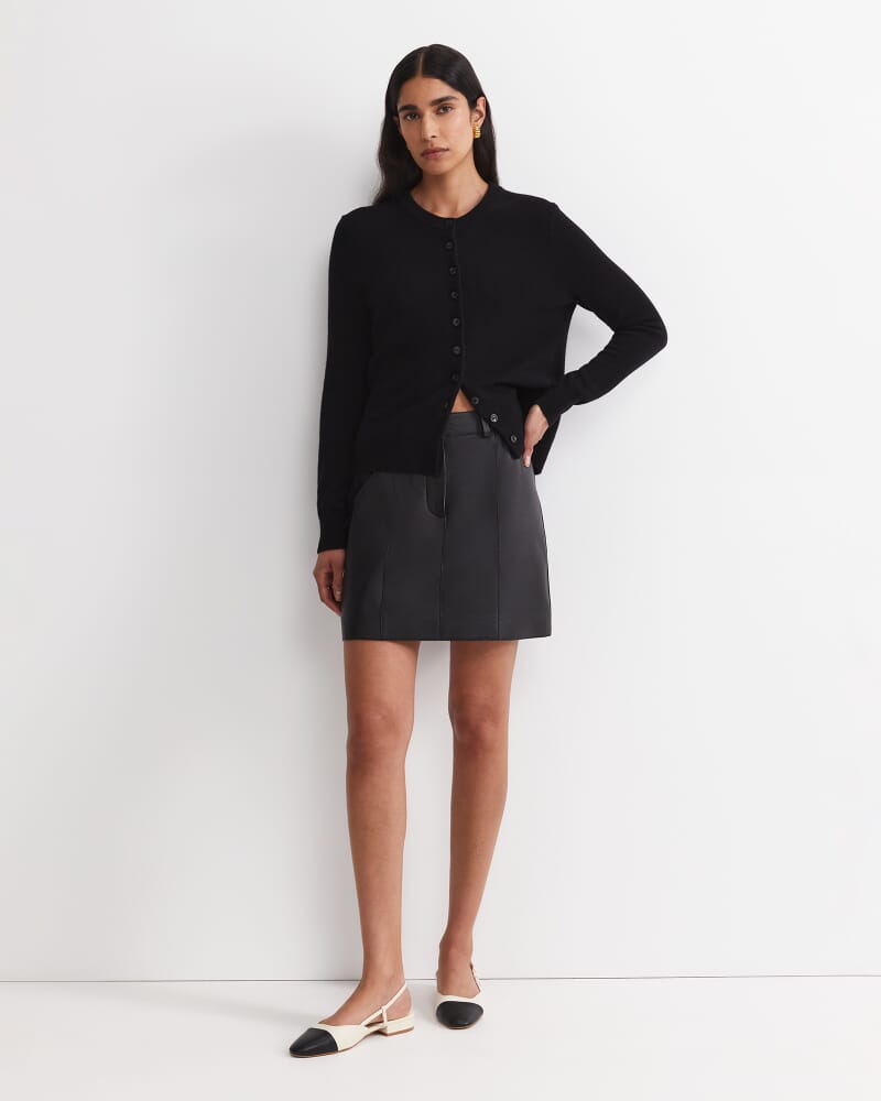 Gemma Leather Mini Skirt in BLACK
