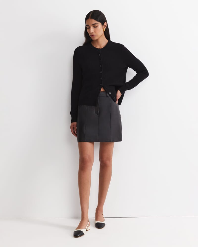 Gemma Leather Mini Skirt in BLACK
