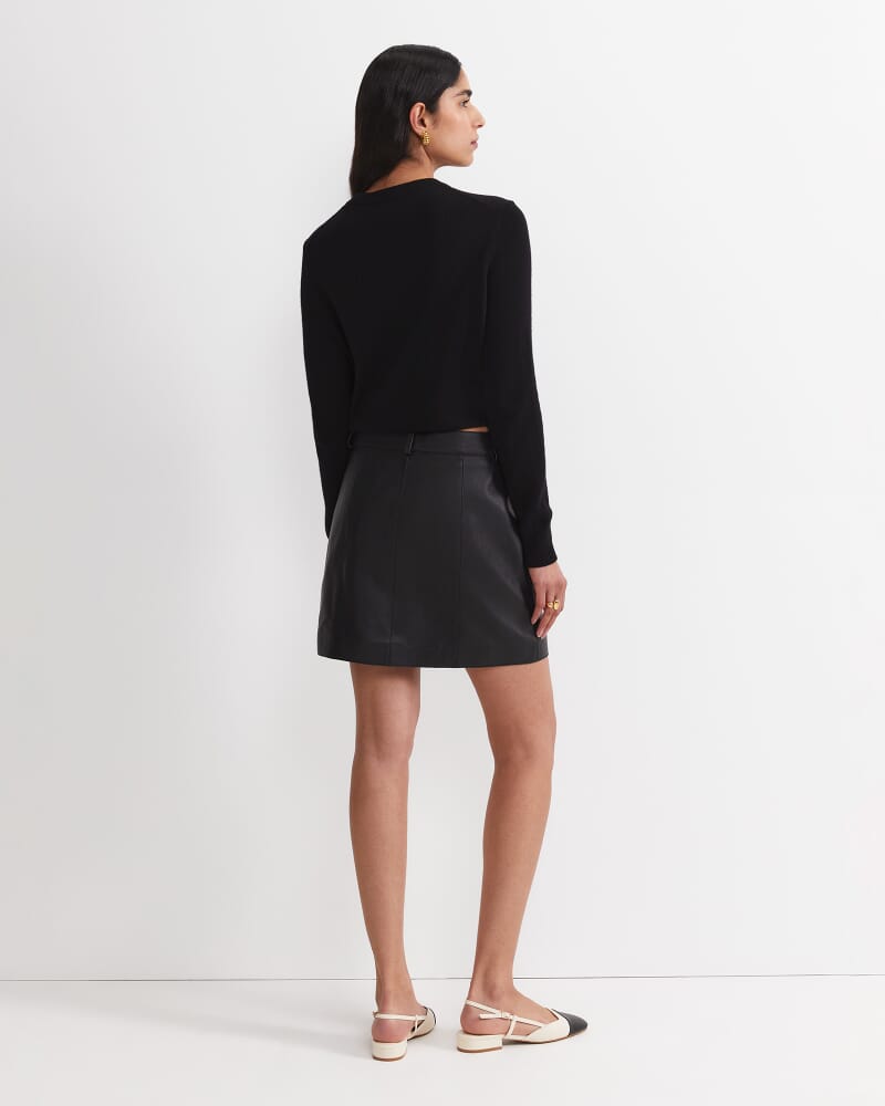 Gemma Leather Mini Skirt in BLACK