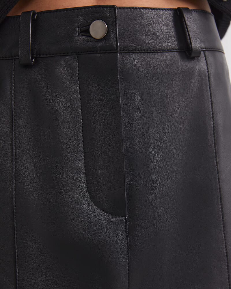 Gemma Leather Mini Skirt in BLACK