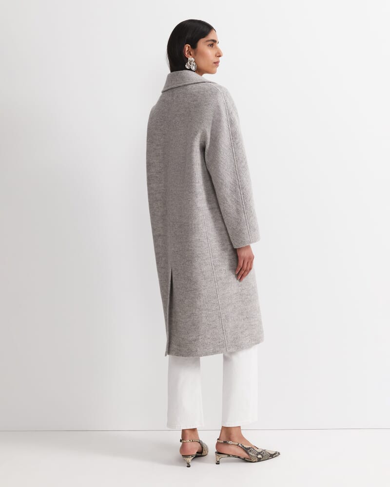 Chloe Wool Blend Boucle Coat in GREY
