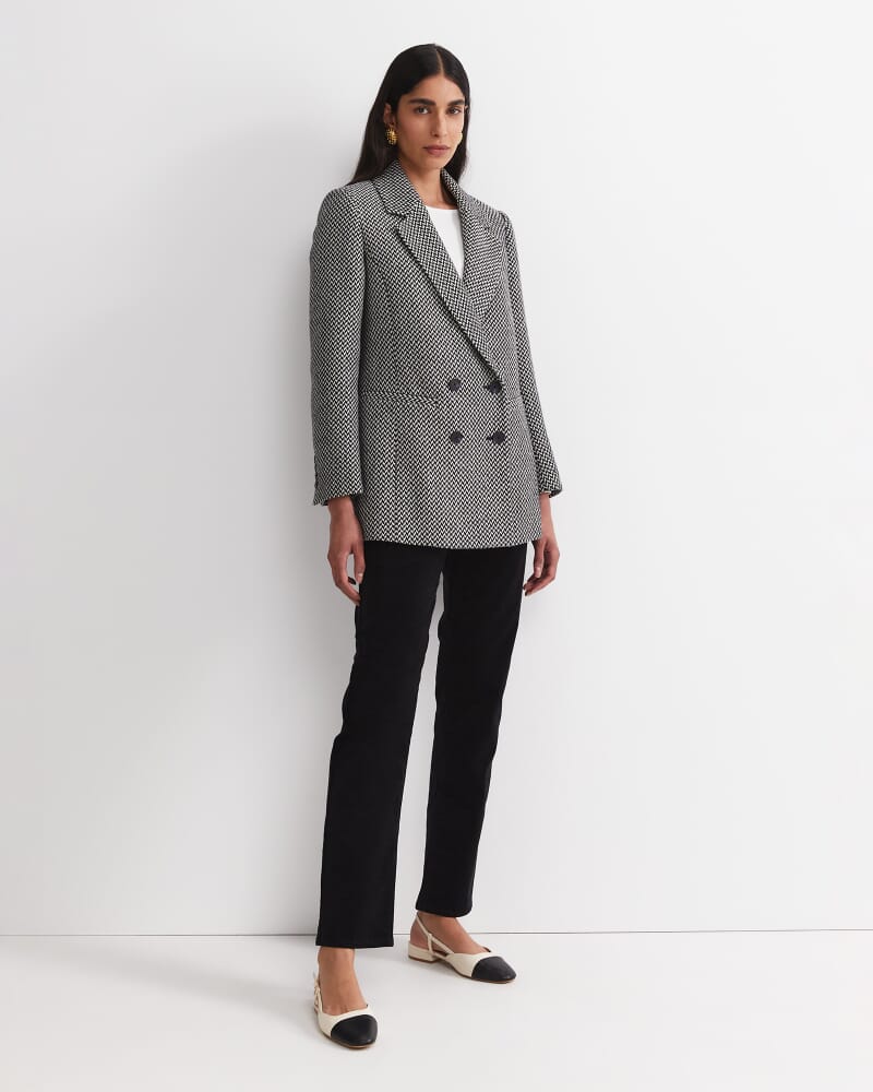 Bea Double Breasted Coat in BLACK/WHITE