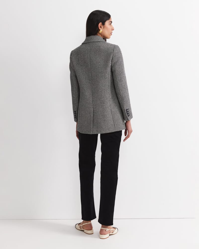 Bea Double Breasted Coat in BLACK/WHITE