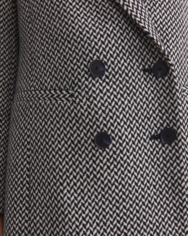 Bea Double Breasted Coat in BLACK/WHITE