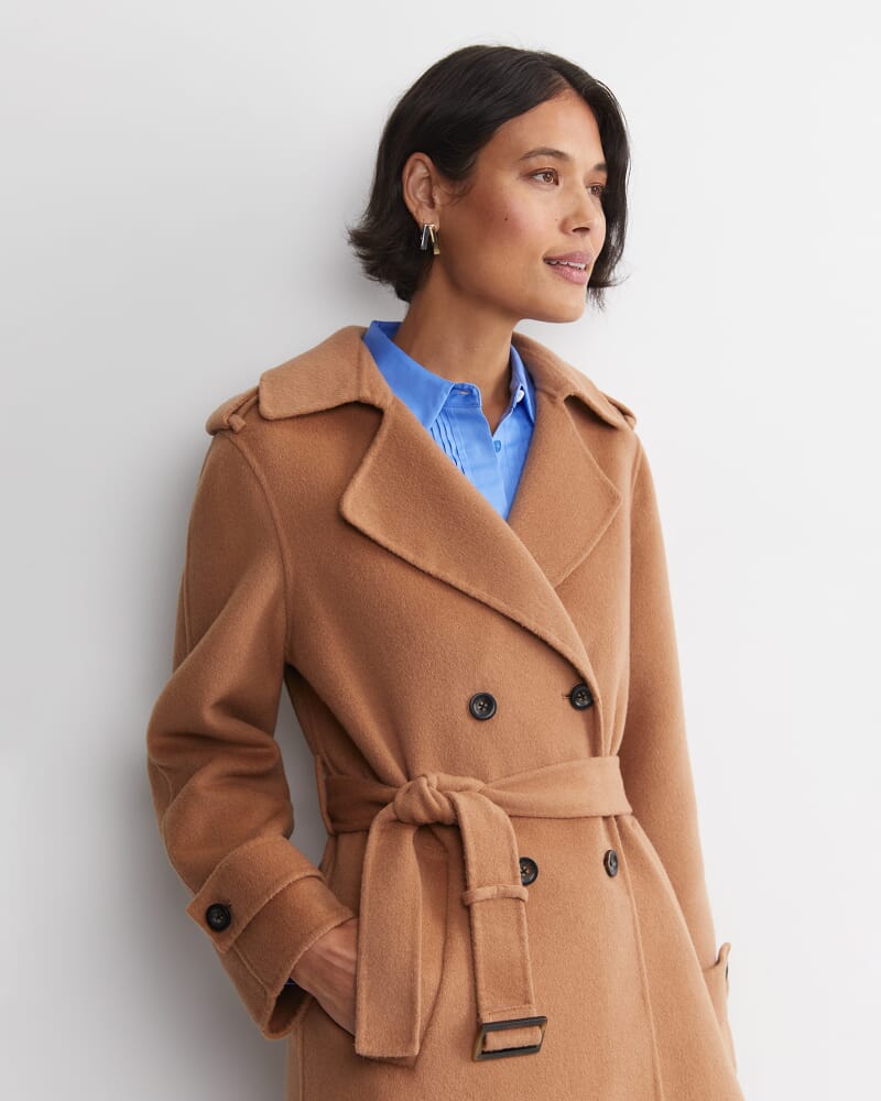 Martha Double Breasted Trench Coat in CAMEL
