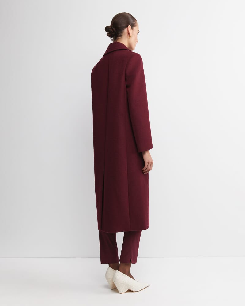 Saskia Single Breasted Coat in WINE