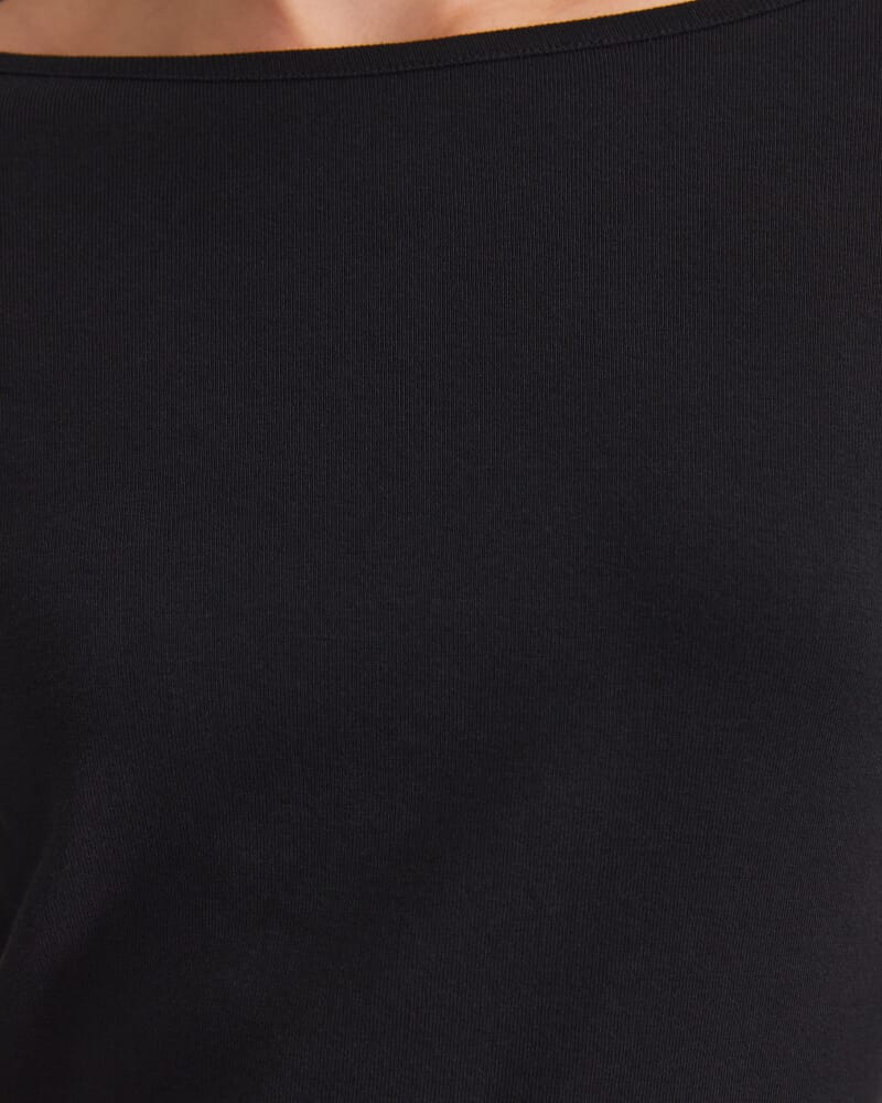 Heidi Long Sleeve Rib Tee in BLACK