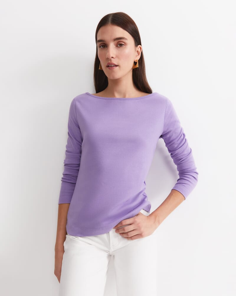 Heidi Long Sleeve Rib Tee in VIOLA