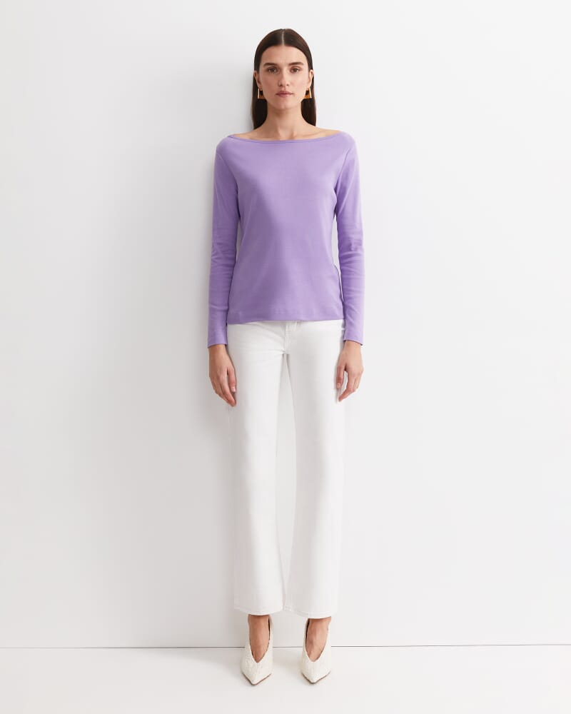 Heidi Long Sleeve Rib Tee in VIOLA