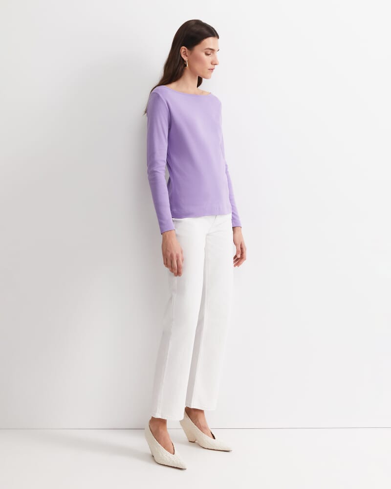 Heidi Long Sleeve Rib Tee in VIOLA