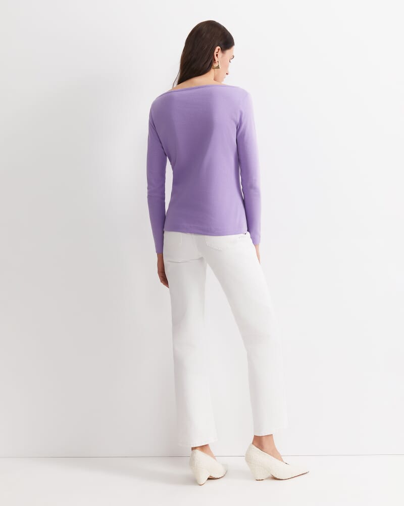 Heidi Long Sleeve Rib Tee in VIOLA