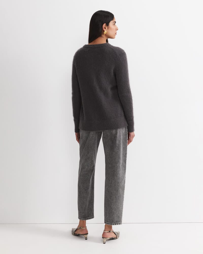 Tatiana Mohair Long Cardigan in DARK CHARCOAL