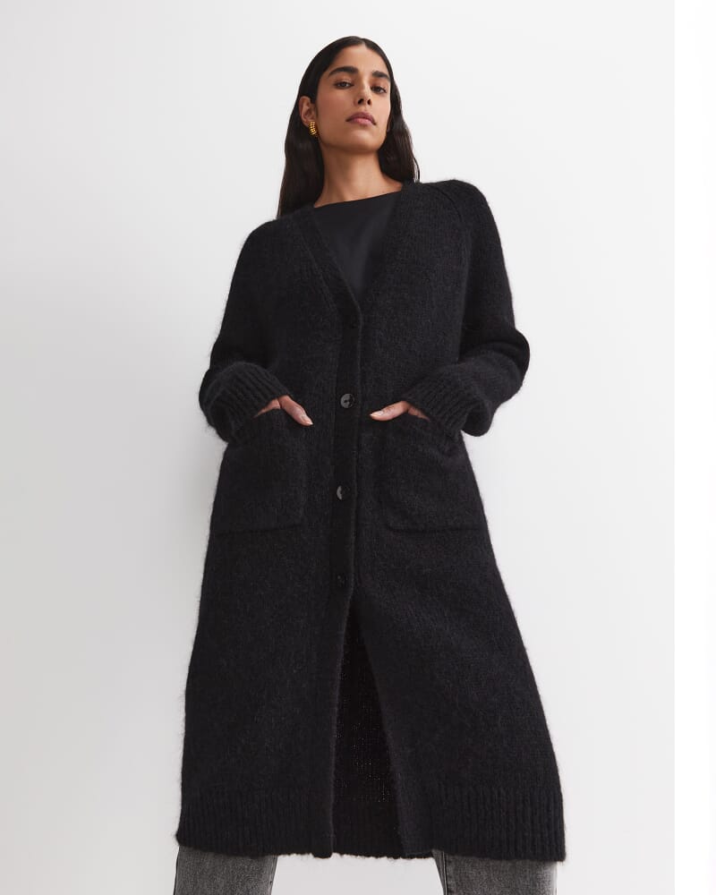 Sarish Cocoon Coatigan in BLACK