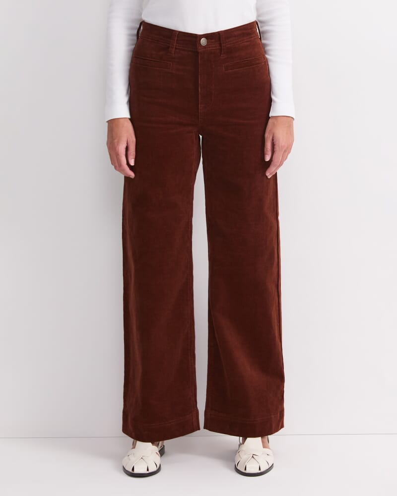 Cleo Cord Wide Leg Jean in CIGAR