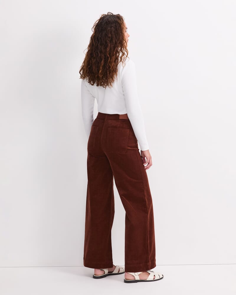 Cleo Cord Wide Leg Jean in CIGAR
