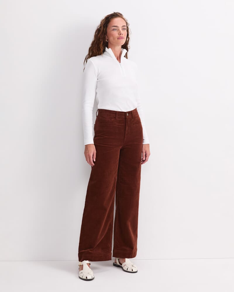 Cleo Cord Wide Leg Jean in CIGAR