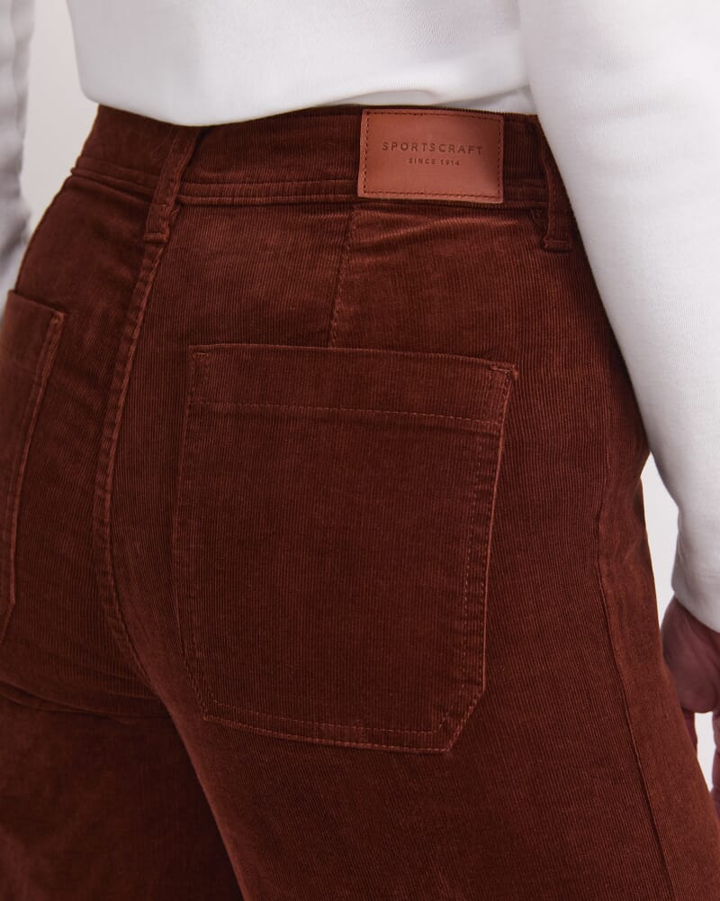 Cleo Cord Wide Leg Jean in CIGAR
