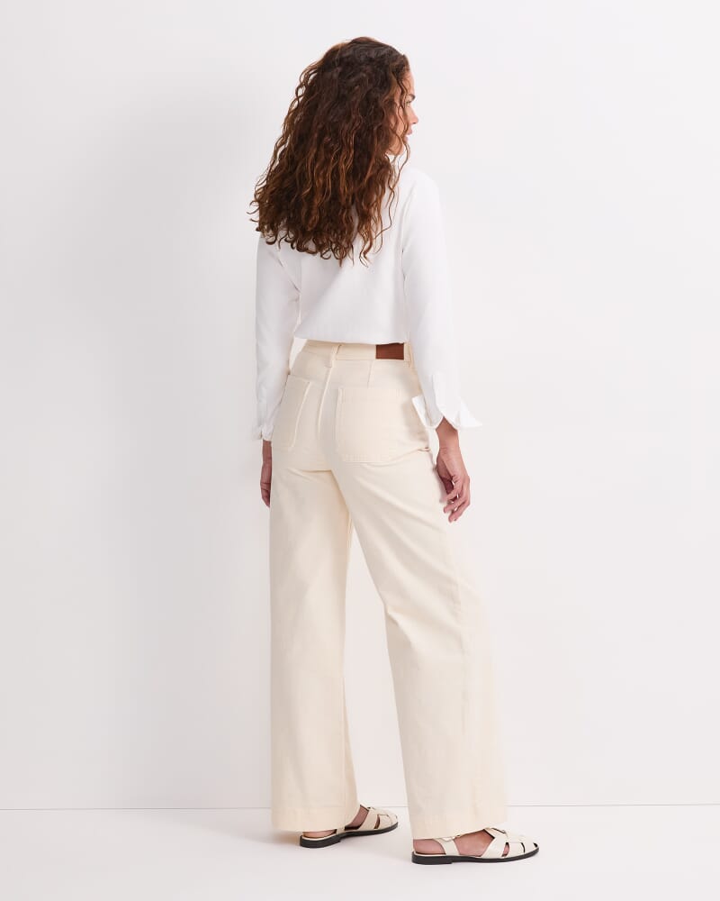 Cleo Cord Wide Leg Jean in IVORY