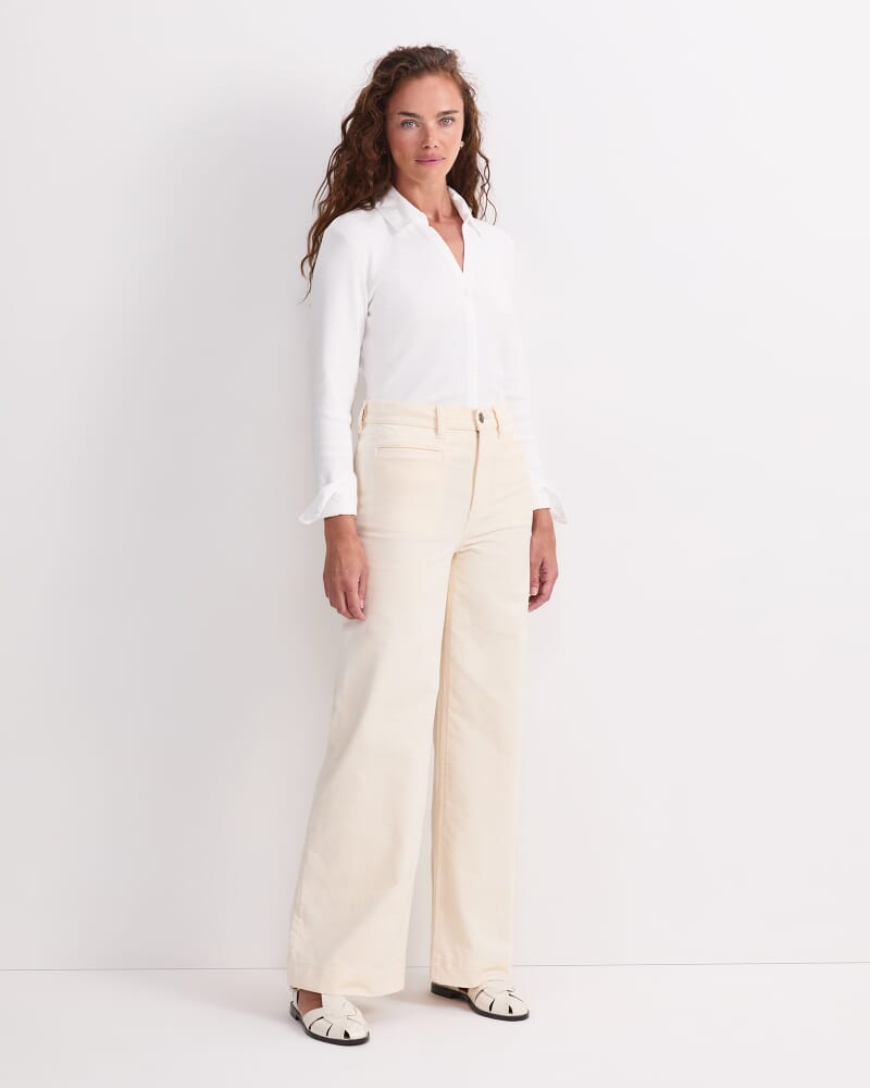 Cleo Cord Wide Leg Jean in IVORY