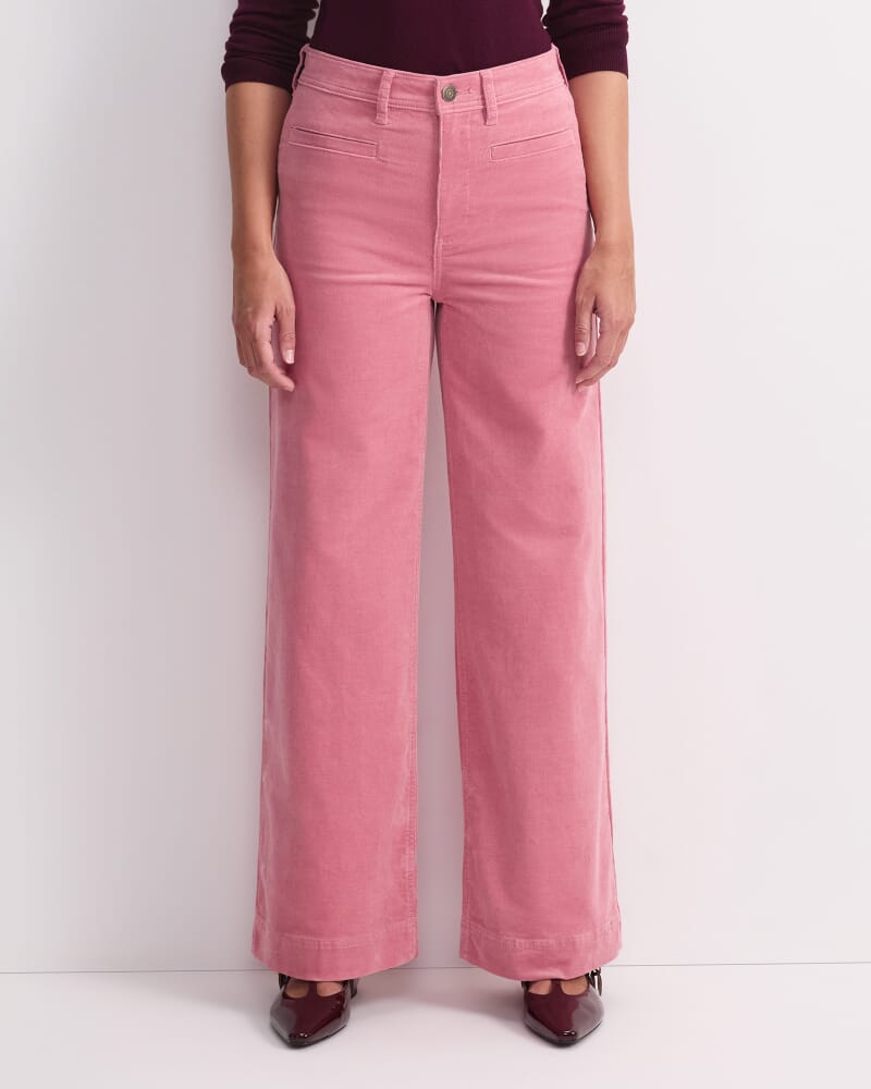 Cleo Cord Wide Leg Jean in PINK SALT