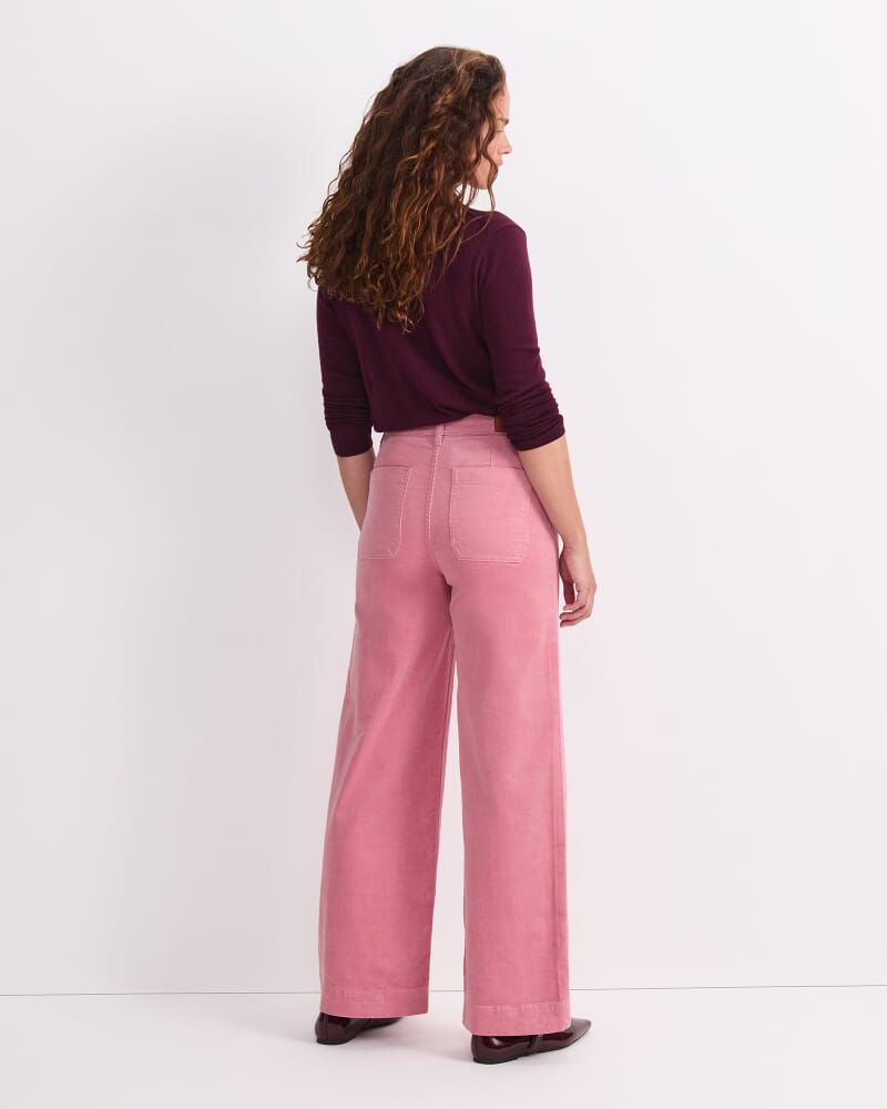 Cleo Cord Wide Leg Jean in PINK SALT