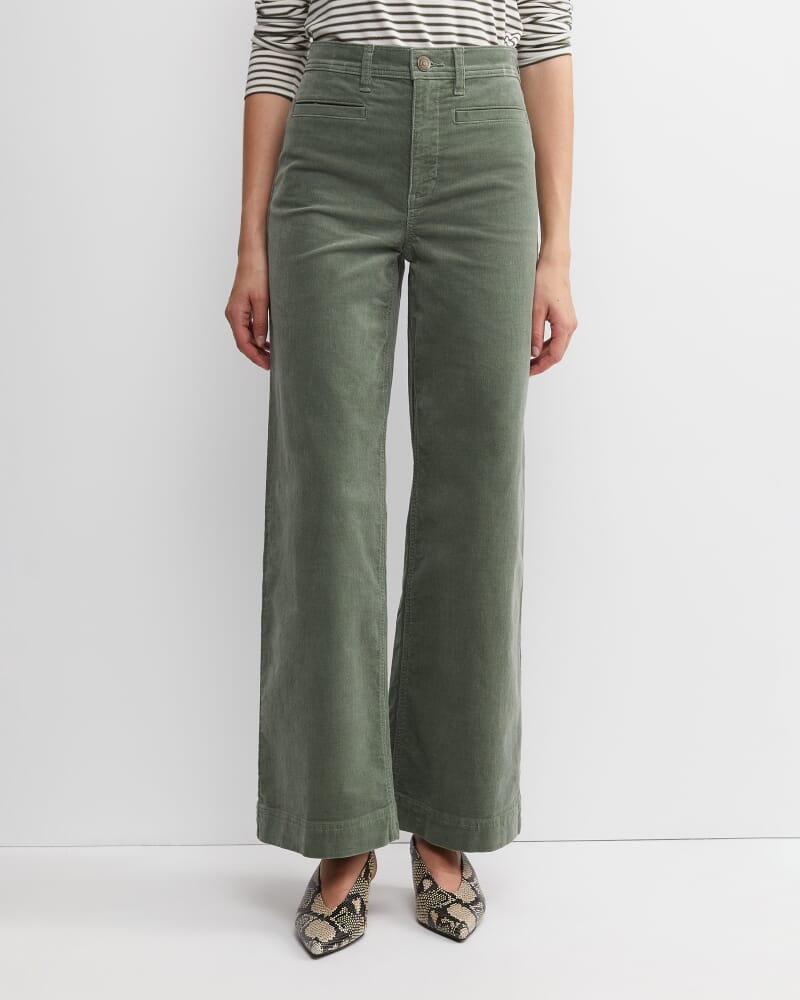 Cleo Cord Wide Leg Jean in SAGE