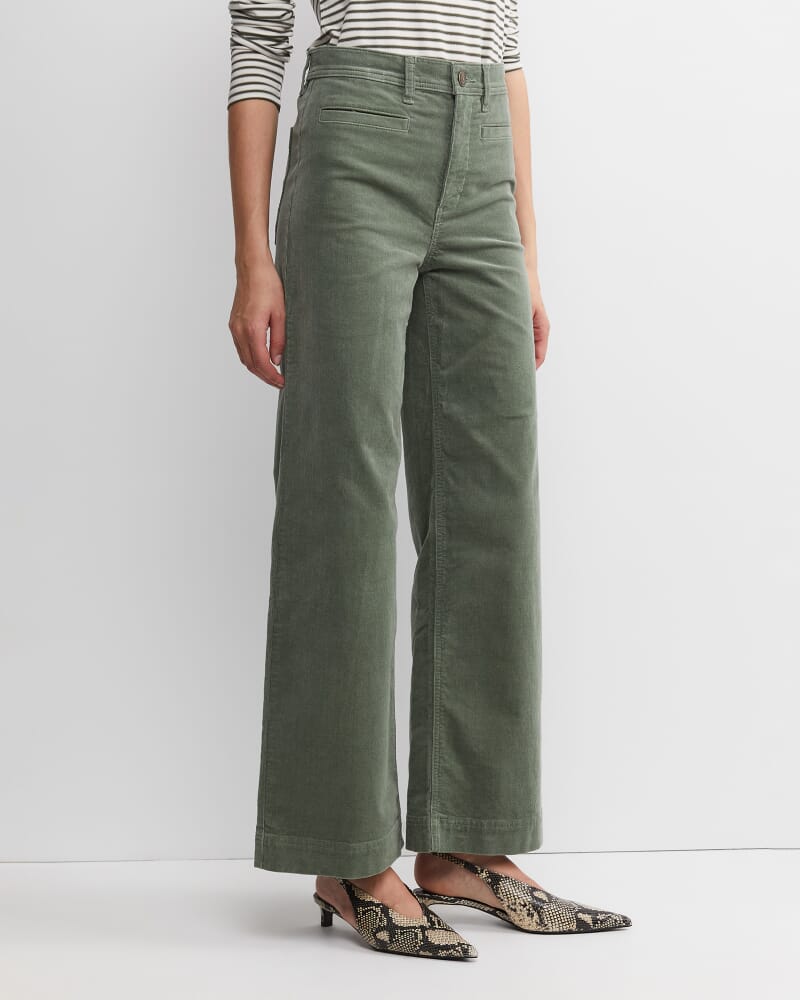 Cleo Cord Wide Leg Jean in SAGE
