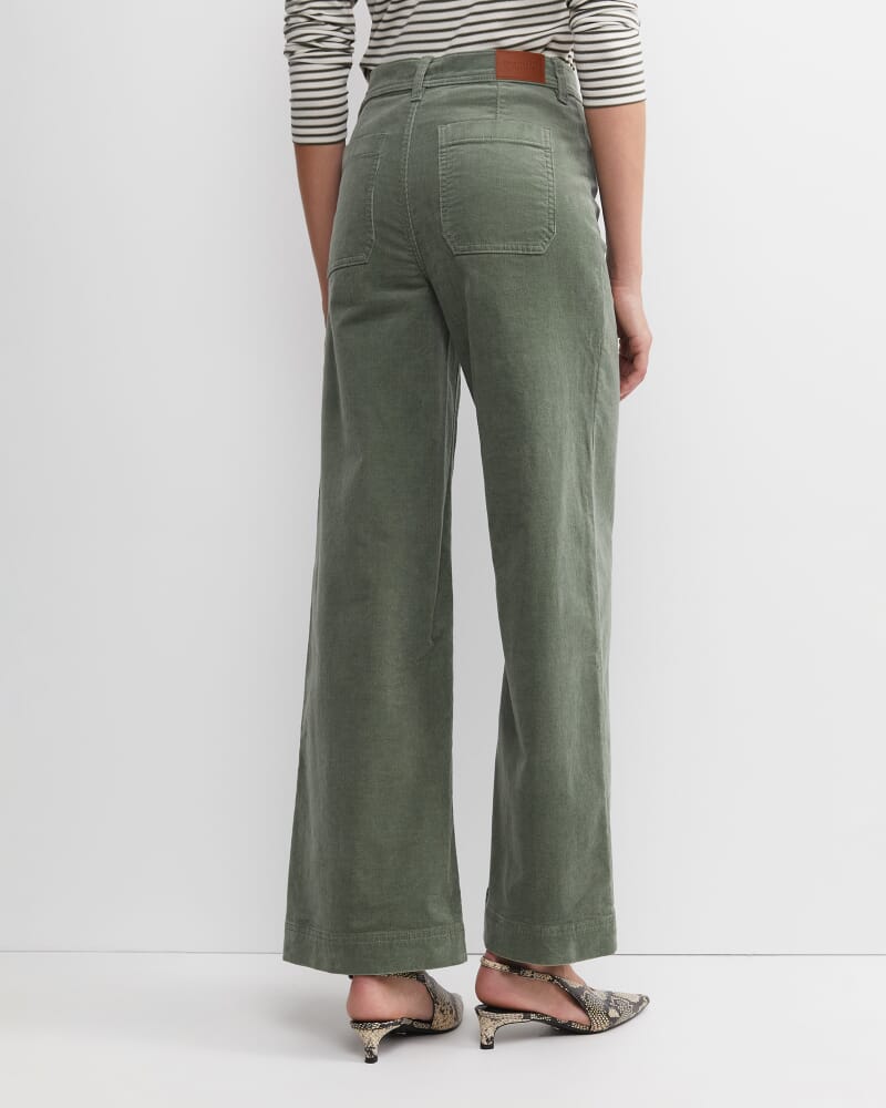 Cleo Cord Wide Leg Jean in SAGE