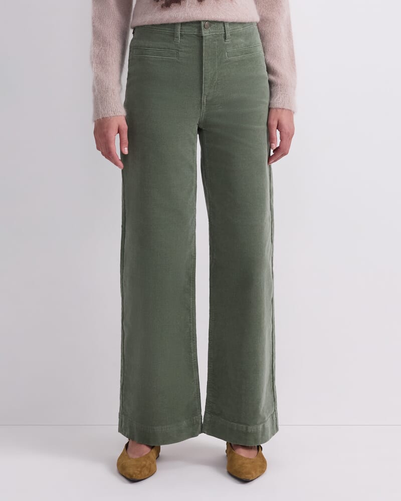 Cleo Cord Wide Leg Jean in SAGE