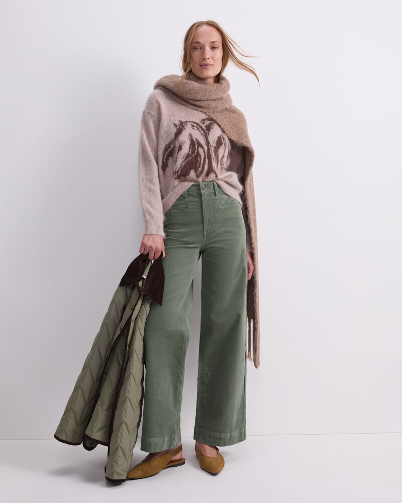 Cleo Cord Wide Leg Jean in SAGE