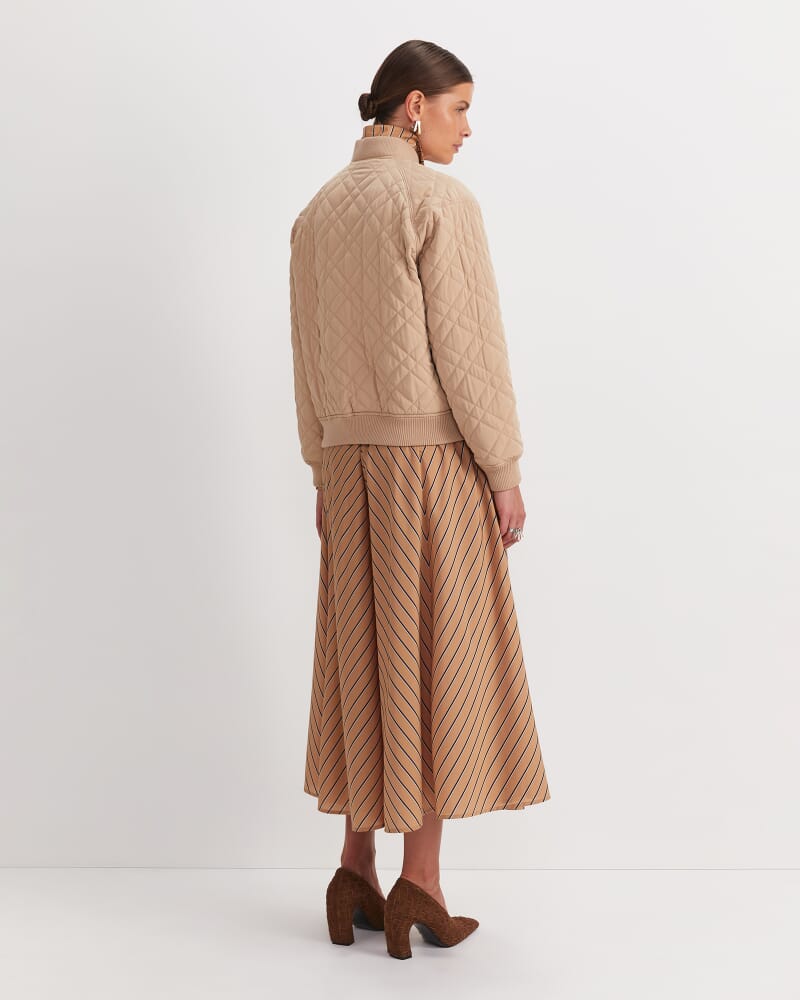 Vera Quilted Bomber in TAN