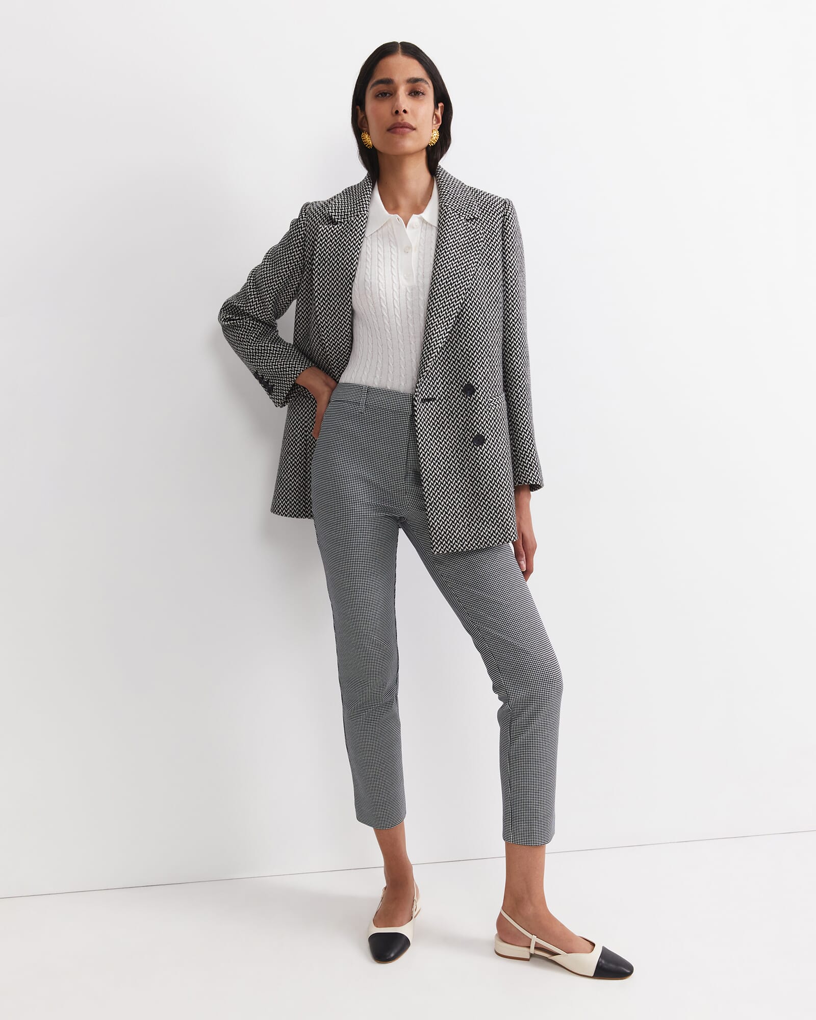 Evie Houndstooth Ponte Pant