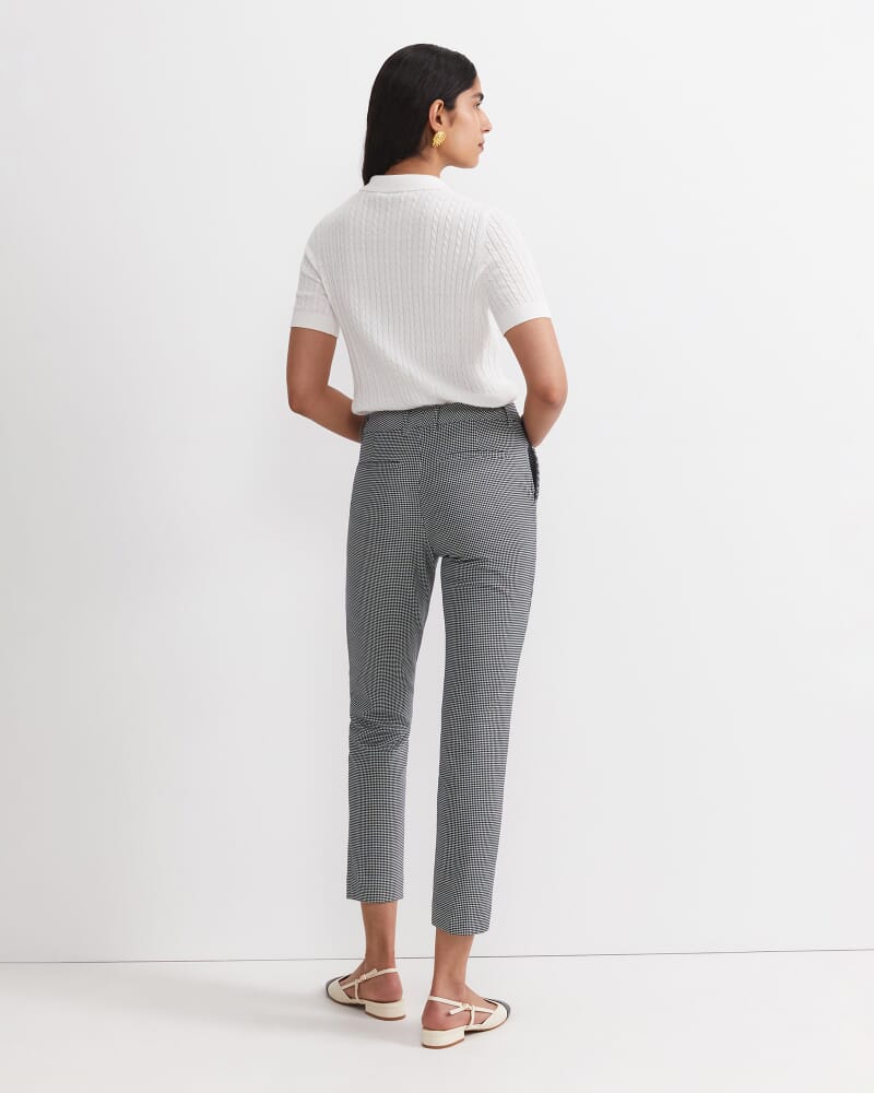 Evie Houndstooth Ponte Pant in BLACK/WHITE