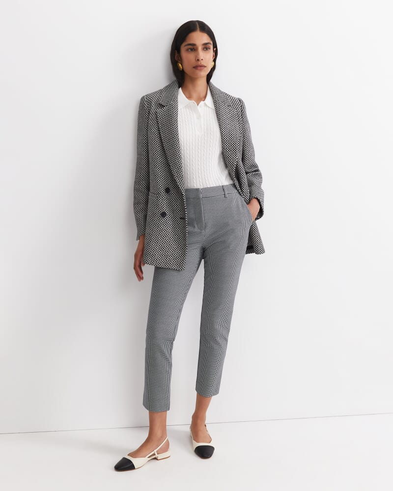 Evie Houndstooth Ponte Pant in BLACK/WHITE