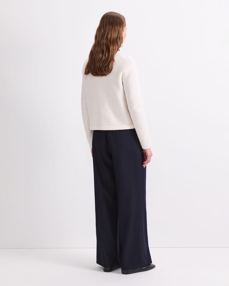 Joyce Merino Wool Cardigan in WINTER WHITE