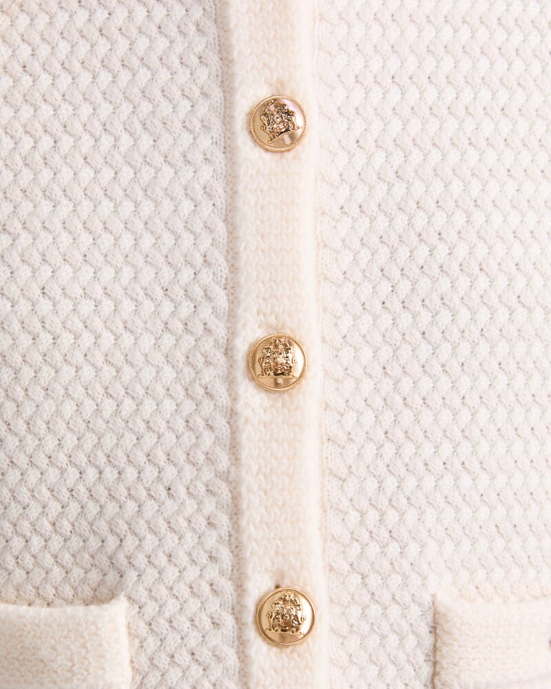 Joyce Merino Wool Cardigan in WINTER WHITE