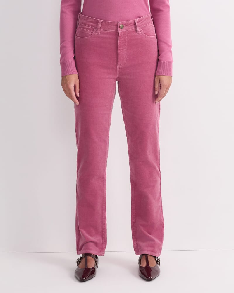 Cleo Straight Cord Jean in PINK