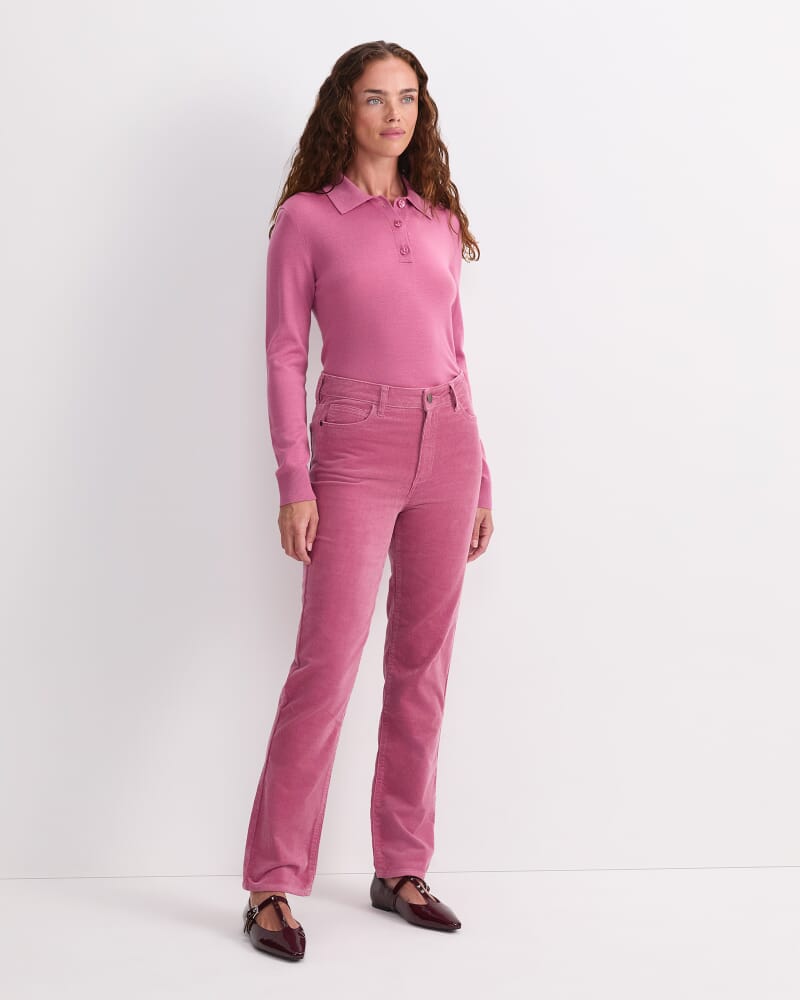 Cleo Straight Cord Jean in PINK