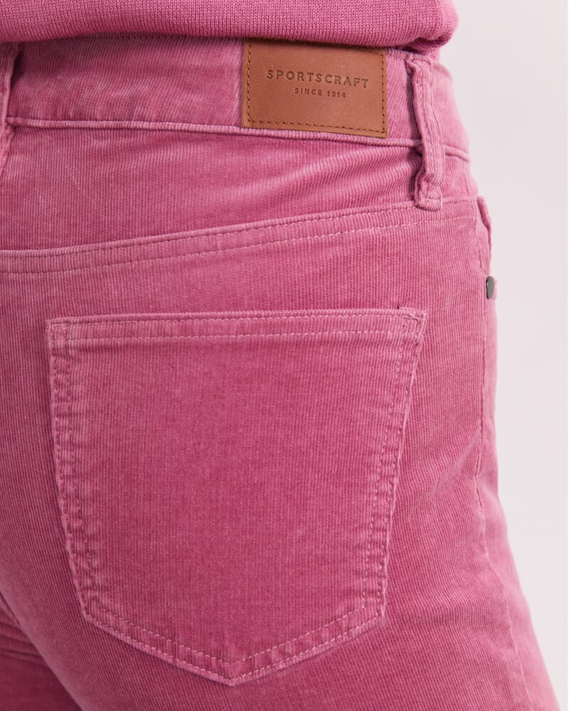 Cleo Straight Cord Jean in PINK