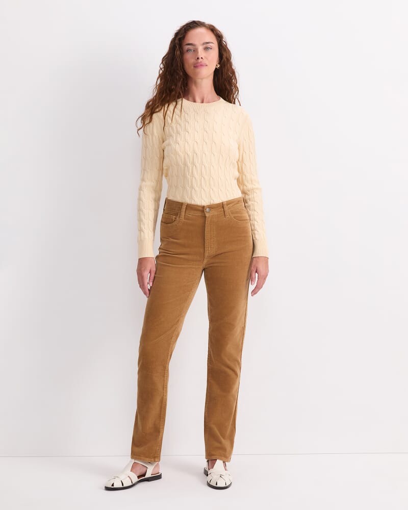 Cleo Straight Cord Jean in TAN