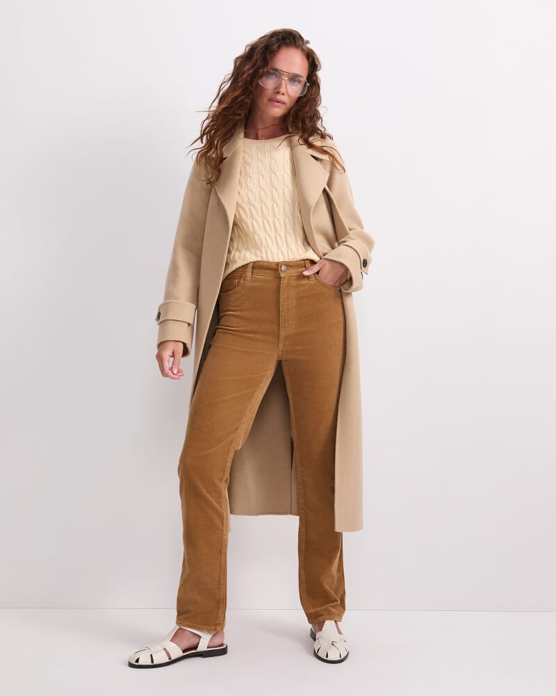 Cleo Straight Cord Jean in TAN