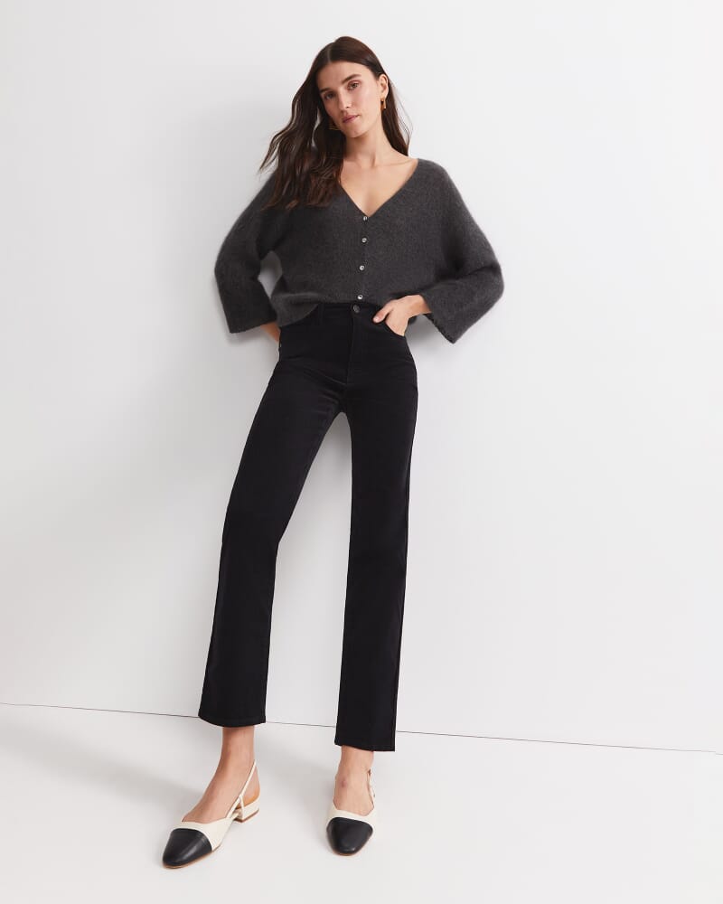 Cleo Straight Cord Jean in BLACK