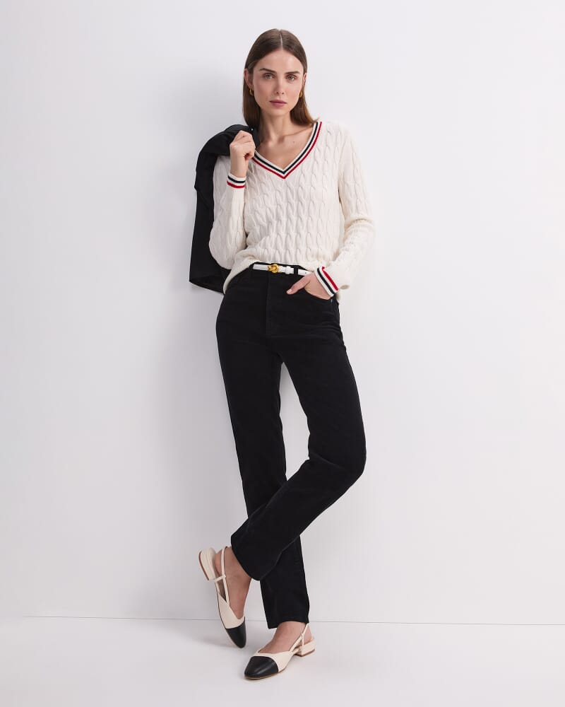Cleo Straight Cord Jean in BLACK