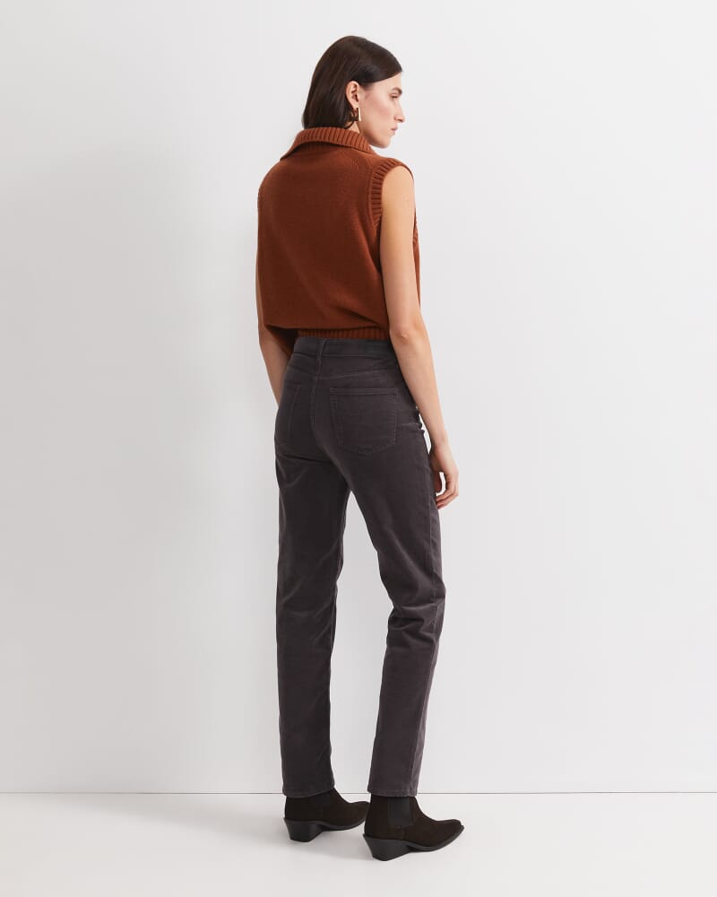 Cleo Straight Cord Jean in CHARCOAL