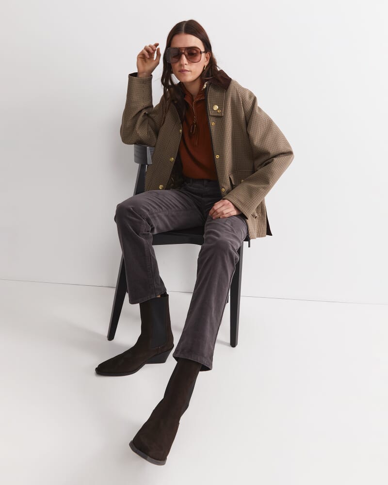 Cleo Straight Cord Jean in CHARCOAL