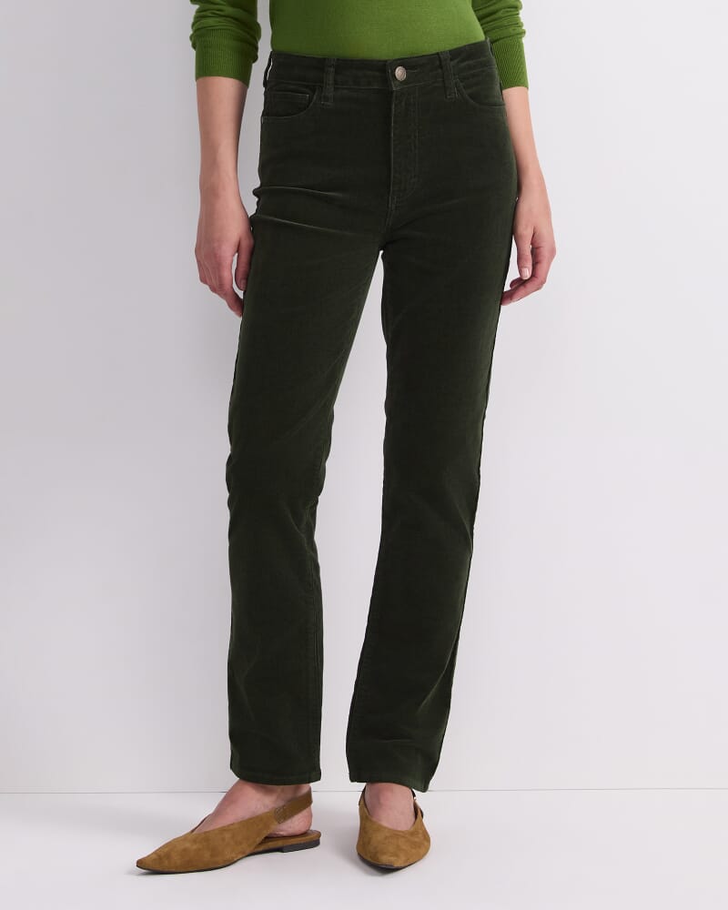Cleo Straight Cord Jean in FOREST