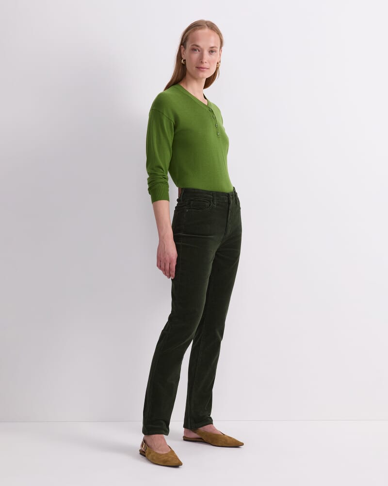 Cleo Straight Cord Jean in FOREST